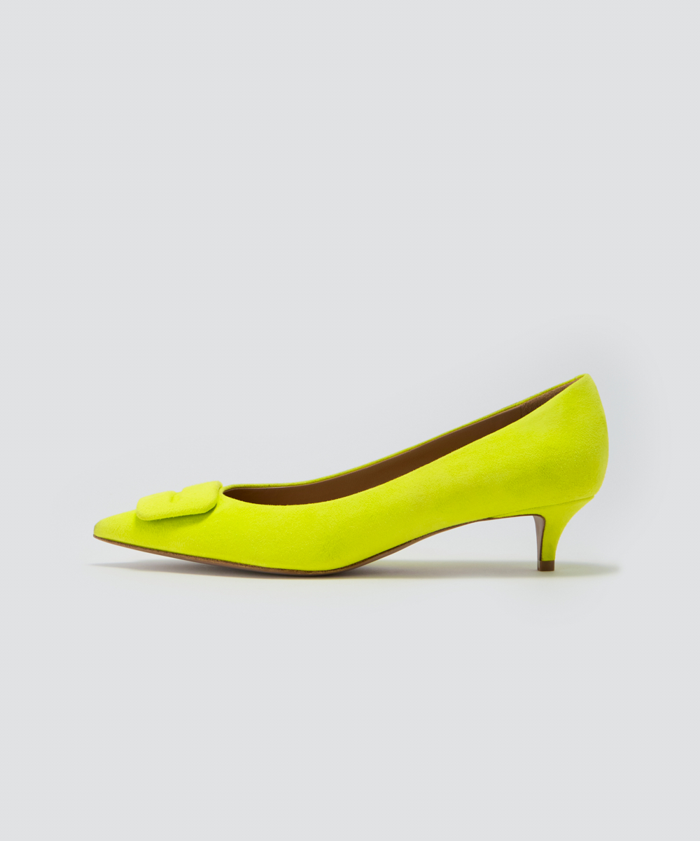 ANIMA アネッリフィッビア スウェード パンプス 3.5cm LIME