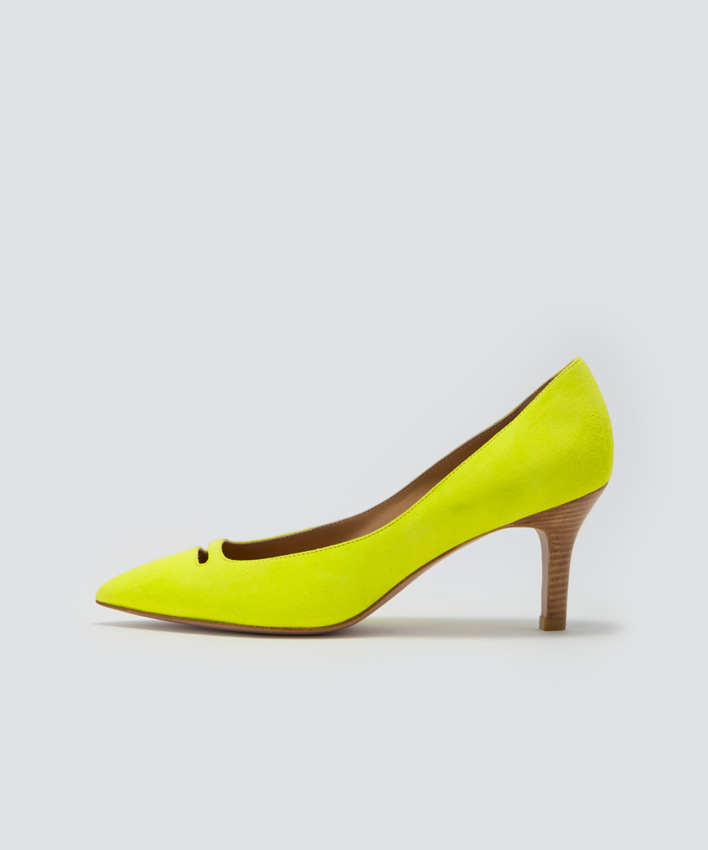 【阪急うめだ店限定】ANDREA アネッリ スウェード パンプス 7.0cm LIME