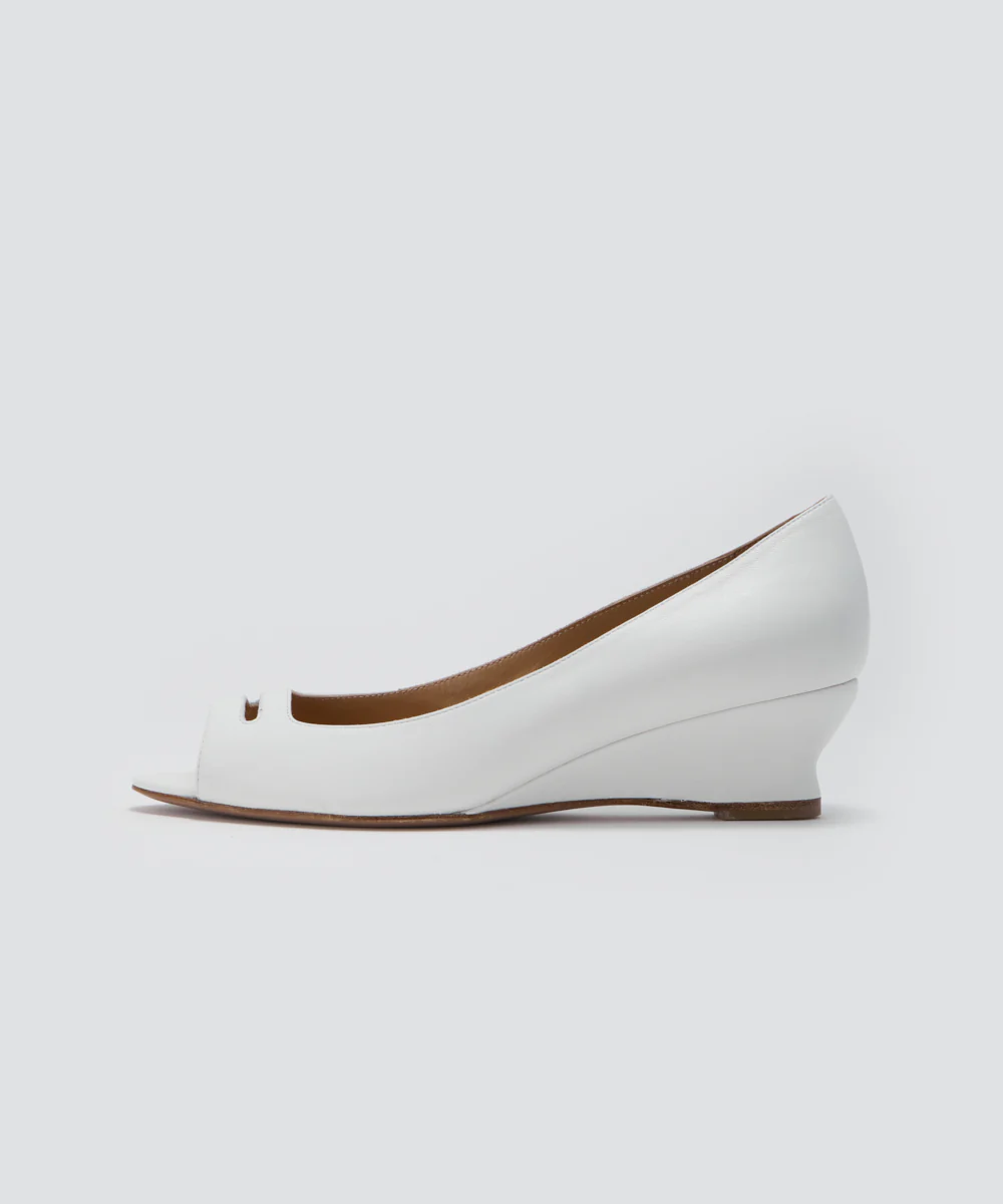 BETA アネッリ ウェッジソール パンプス 4.0cm WHITE