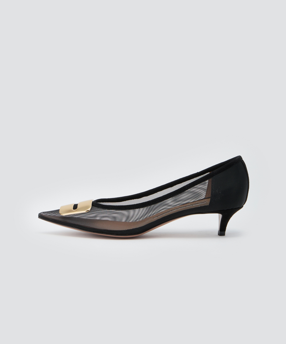 ANIMA アネッリフィッビア チュール パンプス 3.5cm BLACK
