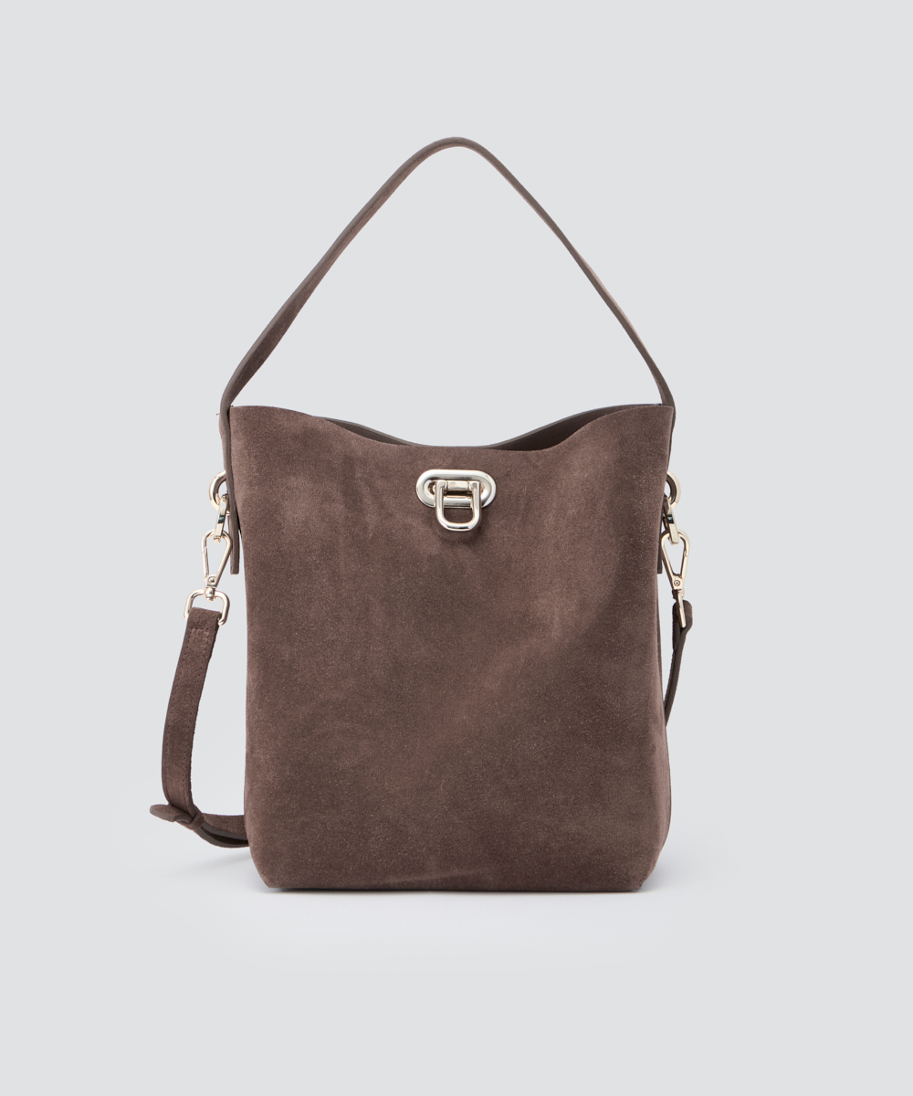 ANELLI TURN LOCK GRANDE バッグ スウェード CHOCOLATE